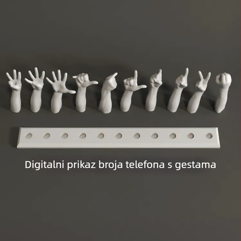 3D-otisnuta prstna pločica za parkiranje, gest automobila, model 3D310, plastika