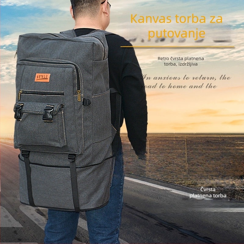 Putni ruksak od korduroja s platnenom podstavom, unisex, za vožnju biciklom, velika kapaciteta