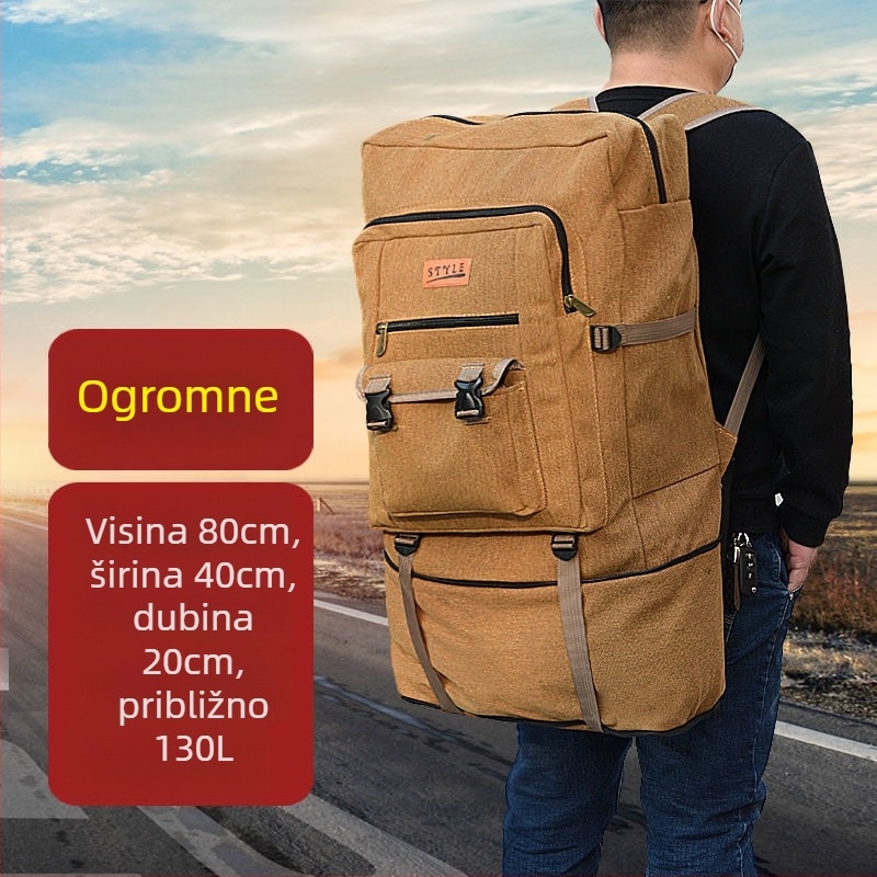 Putni ruksak od korduroja s platnenom podstavom, unisex, za vožnju biciklom, velika kapaciteta