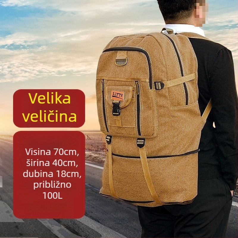 Putni ruksak od korduroja s platnenom podstavom, unisex, za vožnju biciklom, velika kapaciteta
