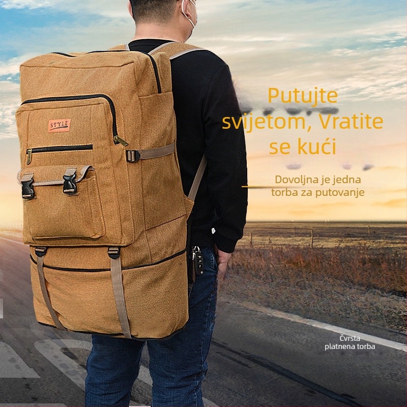 Putni ruksak od korduroja s platnenom podstavom, unisex, za vožnju biciklom, velika kapaciteta
