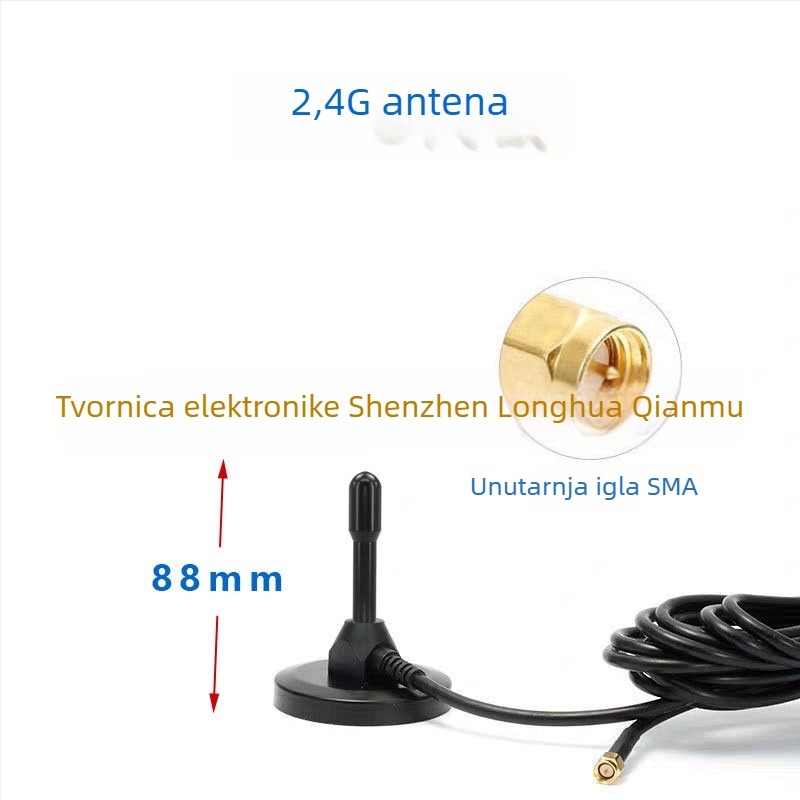 4G/5G antena s usisnom čašicom i bakrenom šipkom, 433 MHz, puni raspon frekvencija