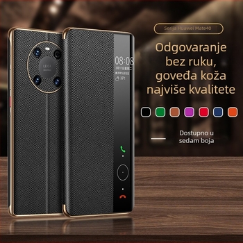 Kožna futrola za Huawei Mate 40 Pro, pametna flip futrola s ugrađenim držačem, elektroplatinirani završni sloj