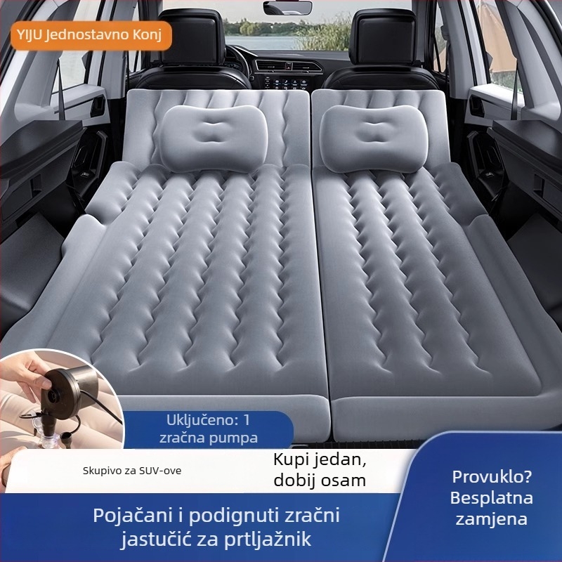 Yishui Nafukljivo auto ležište za SUV i vozila — PVC s plišanim premazom, automatsko napuhavanje, težina 3 kg, nosivost 300 kg, univerzalna kompatibilnost