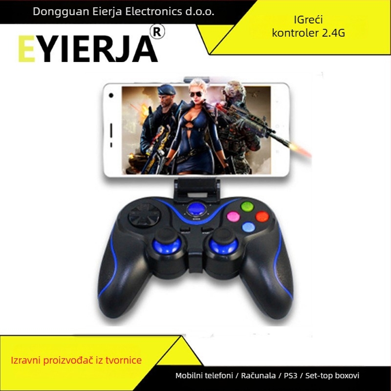 Bežični Bluetooth gamepad za Android iOS telefone, kompatibilan s PC/PS3/TV, ABS materijal, 250 g