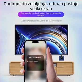 Bežični prijemnik za prikaz zaslona s HDMI izlazom, 4K, za mobilne telefone, tablete i prijenosna računala — model 2025