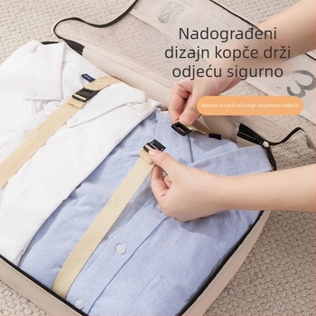 BUDDY TRAVEL Putna vreća za pohranu, sedmeročlani set, kubični oblik, twill tkanina, višenamjenski organizator za cipele, donje rublje, kozmetiku i odjeću
