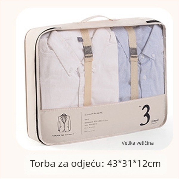 BUDDY TRAVEL Putna vreća za pohranu, sedmeročlani set, kubični oblik, twill tkanina, višenamjenski organizator za cipele, donje rublje, kozmetiku i odjeću