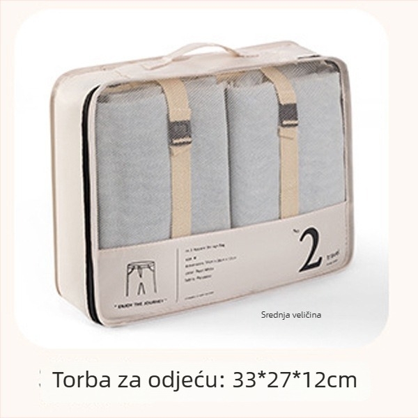 BUDDY TRAVEL Putna vreća za pohranu, sedmeročlani set, kubični oblik, twill tkanina, višenamjenski organizator za cipele, donje rublje, kozmetiku i odjeću