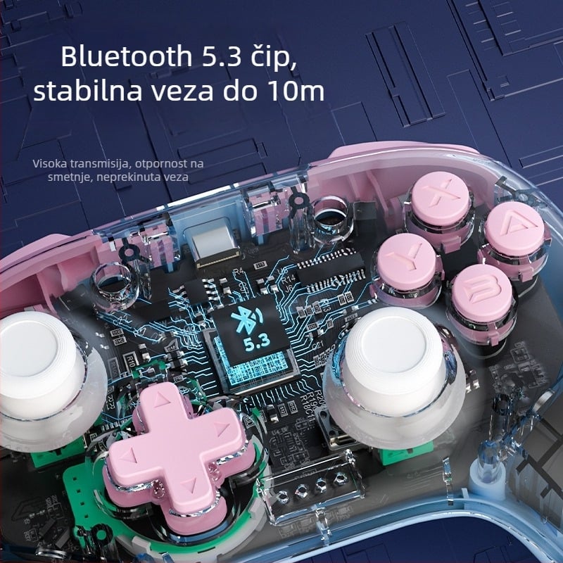 Kontroler za igre s Bluetoothom, Type-C, senzorom pokreta i vibracijom, kompatibilan sa Switch/PC/iOS/Android