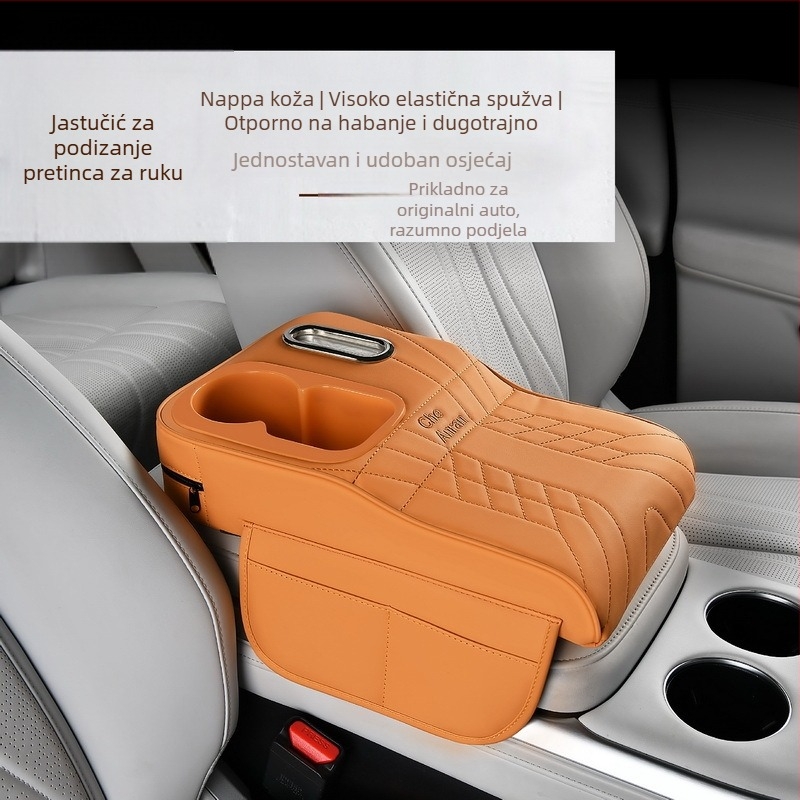 Auto naslonac za lakat: podizni jastučići i kutija za pohranu, koža, univerzalna prilagodba, višenamjenska kutija za maramice, bez prilagodbe, podrijetlo Taizhou