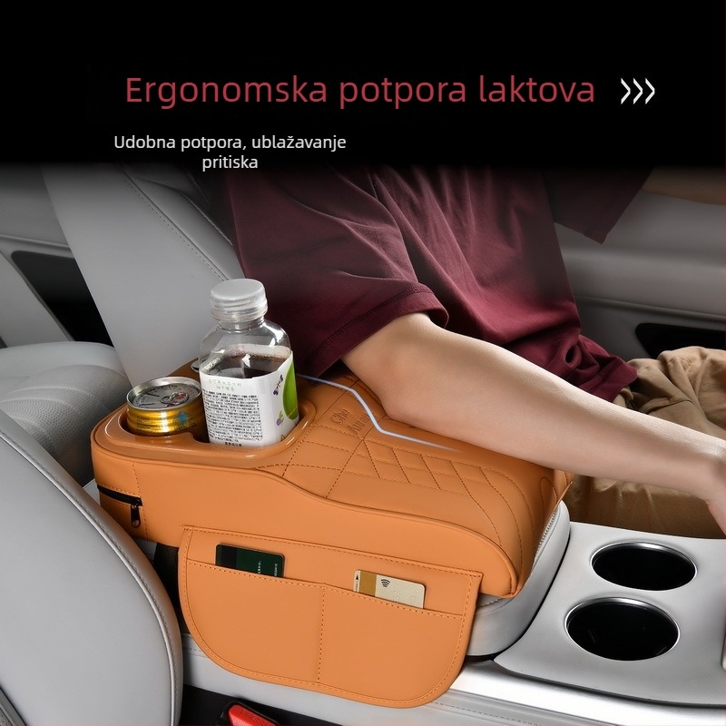 Auto naslonac za lakat: podizni jastučići i kutija za pohranu, koža, univerzalna prilagodba, višenamjenska kutija za maramice, bez prilagodbe, podrijetlo Taizhou