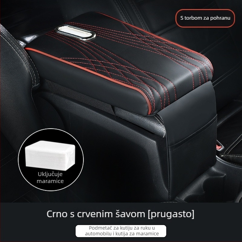 Kožna naslonska jastučnica automobila s pretincom za maramice, višefunkcionalna, prilagodljiva — Xunliang Auto Supplies