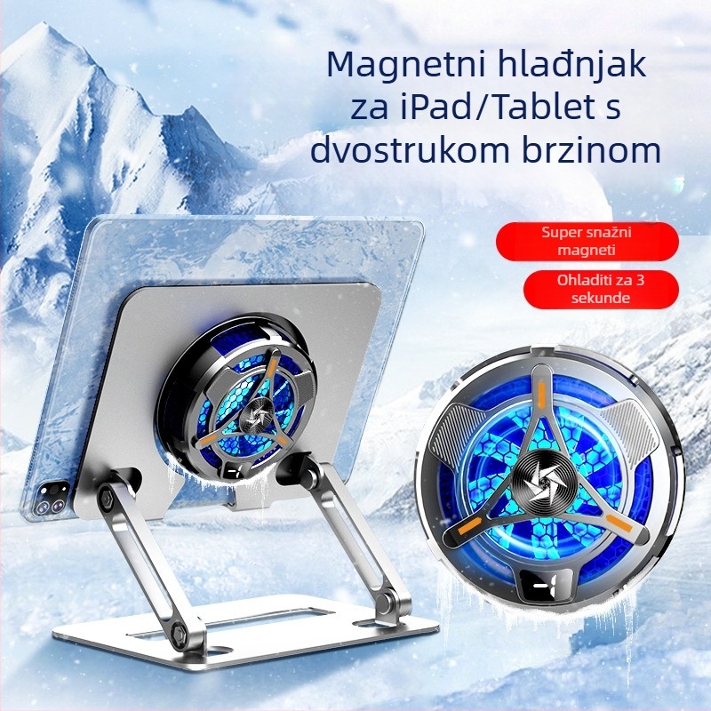 Držač hlađenja tableta s TYPE-C sučeljem, poluvodički hlađivi materijal, ABS kućište, kabelska veza, kompatibilan s tabletima/iPad.