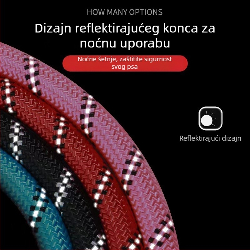 Najlon vodić za kućne ljubimce s reflektirajućom trakom — otporno na habanje i ugrize, protiv kidanja, za vanjsku upotrebu