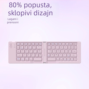 Dualno-sklopiva Bluetooth tipkovnica za pametne telefone i tablete, prijenosna ergonomska bežična tipkovnica s opcijom ispisa logotipa