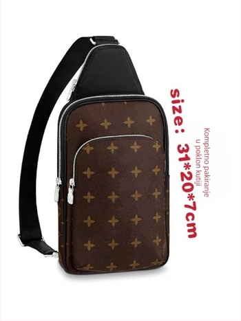 Muška torba za prsa - Street Fashion PVC, vodootporna, proširiva, podstava od platna, velika kapaciteta