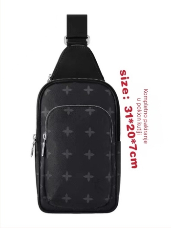 Muška torba za prsa - Street Fashion PVC, vodootporna, proširiva, podstava od platna, velika kapaciteta