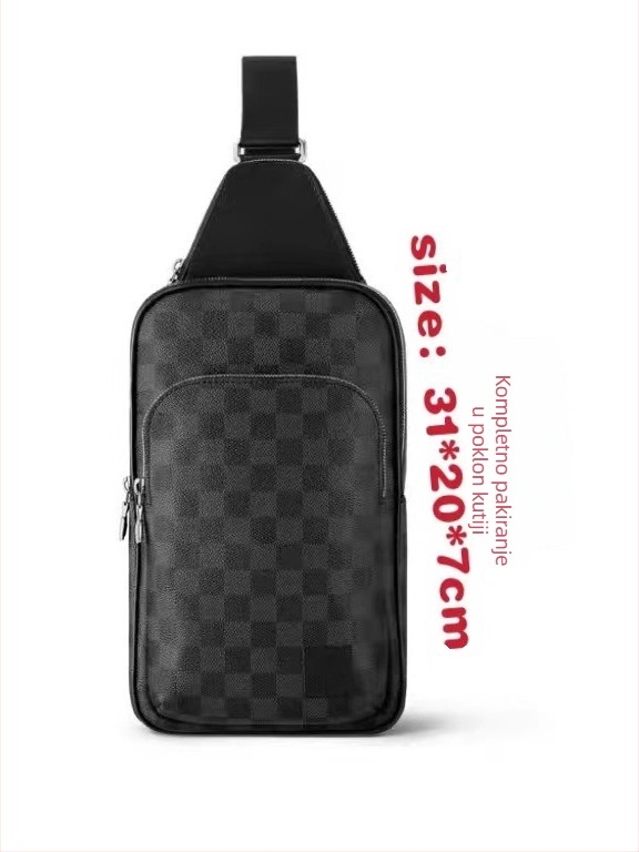 Muška torba za prsa - Street Fashion PVC, vodootporna, proširiva, podstava od platna, velika kapaciteta