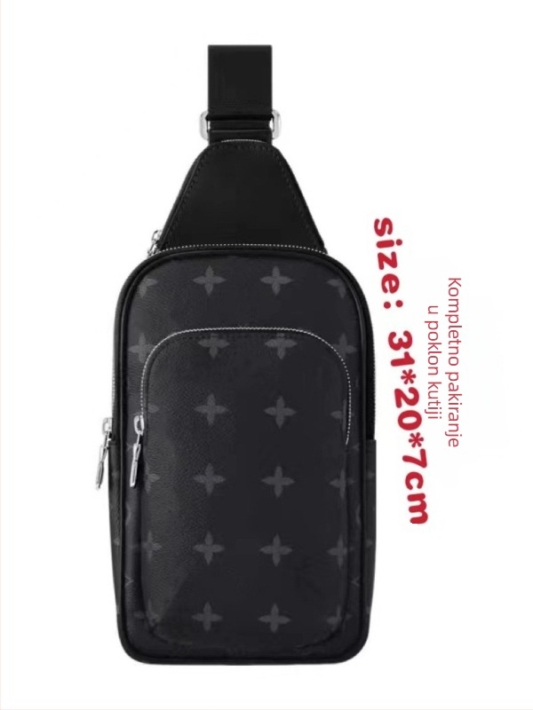 Muška torba za prsa - Street Fashion PVC, vodootporna, proširiva, podstava od platna, velika kapaciteta