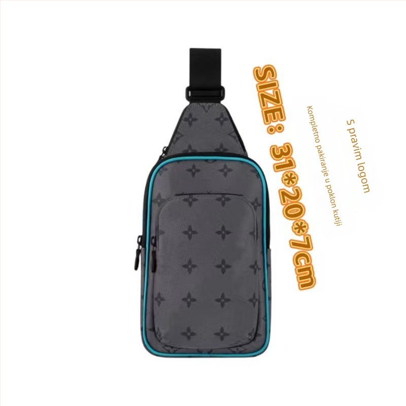 Muška torba za prsa - Street Fashion PVC, vodootporna, proširiva, podstava od platna, velika kapaciteta