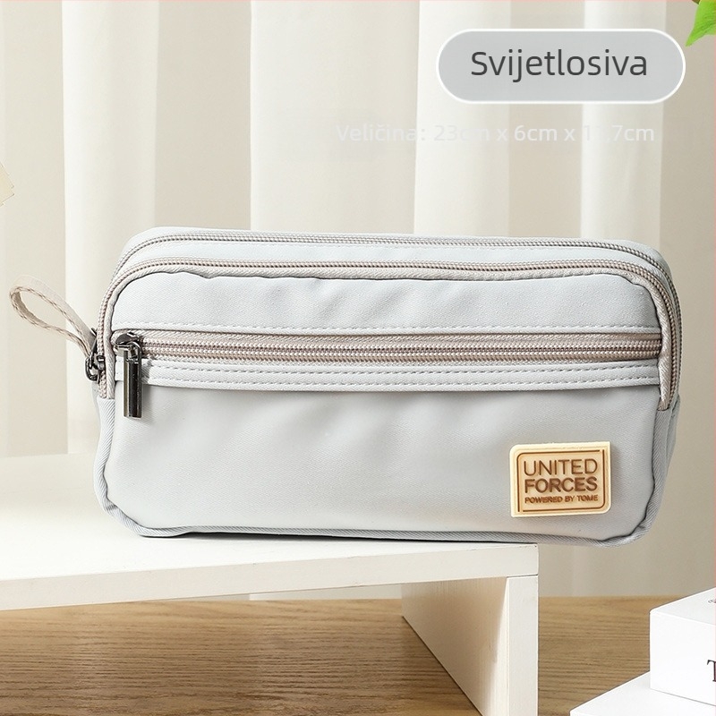 TOME/Tomi kutija za olovke u japanskom stilu s tri sloja velike kapacitete, platno, 170 g, matna vrećica za pakiranje, kapacitet 120 olovaka