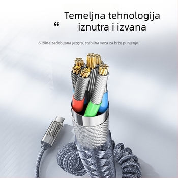 Toocki USB-C kabel s dvostrukim C iz aluminijske legure, digitalni zaslon, PD 100W, duljina 1,8 m