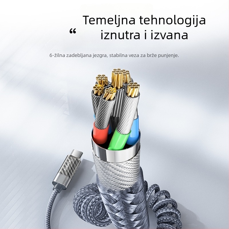 Toocki USB-C kabel s dvostrukim C iz aluminijske legure, digitalni zaslon, PD 100W, duljina 1,8 m