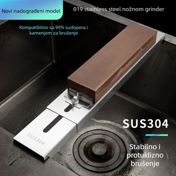 Stalak za oštrenje noževa od nehrđajućeg čelika s podesivim držačem za sudoper, univerzalna primjena, moderni minimalistički stil, Xu Niu, lansiran 2024.