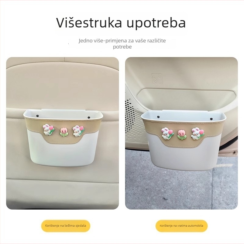 Kožna bočna kutija za pohranu na vrata automobila, viseća, vodootporna, za kišnicu i smeće, univerzalna kompatibilnost