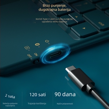 Bluetooth tipkovnica, 64 tipke, ABS tijelo, bežično, bez pozadinskog osvjetljenja