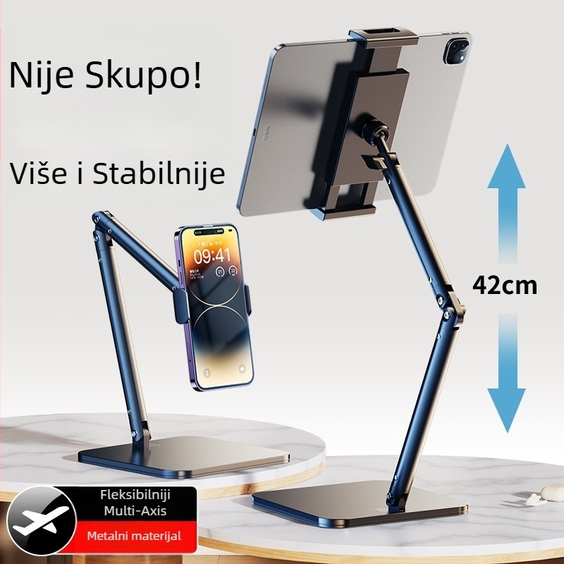 Držač za tablet s konzolnim ramenom za korištenje u kreveti, stolni stalak za selfie/uživo, 1 kg, 2024 novi model