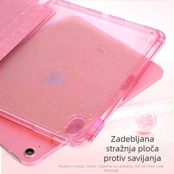 Prozirna futrola za iPad Air 4/5/6, 10,9 inča, s utorom za olovku, sjajnim dizajnom i zaštitom od savijanja