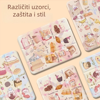 Akrilno zaštitno kućište za iPad 9 i iPad Pro 11, otporno na savijanje, trostruki stalak, crtani dizajn šteneta
