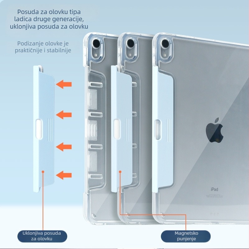 Prozirni zaštitni kućište za Apple iPad Air, 10,2 inča, otporno na udarce, magnetsko zatvaranje