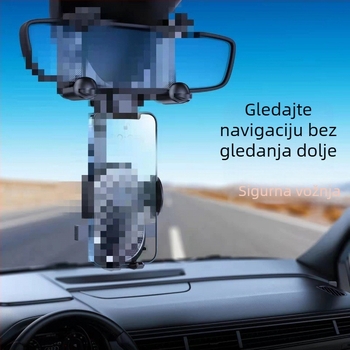 Držač za mobitel za stražnje ogledalo automobila – izvučni, Snap-On montaža, universalna kompatibilnost, antivibracijsko za navigaciju (Izvučni, Snap-On, Univerzalna, Antivibracijsko)
