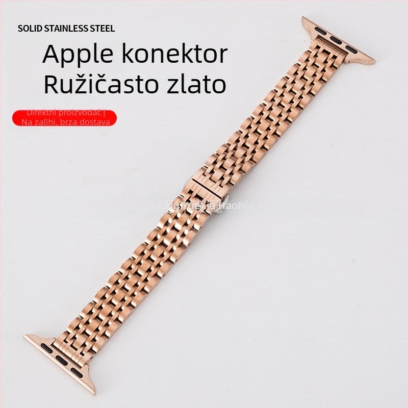 Ženski kaiš od nehrđajućeg čelika za Apple Watch sa sedam perli