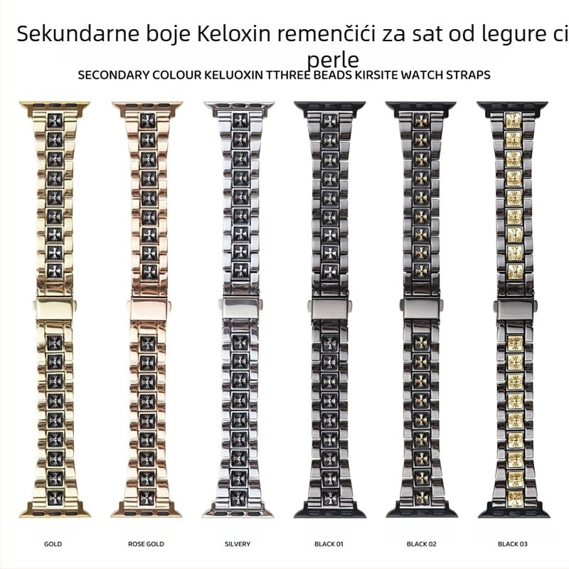 Remen za Apple Watch od cinka legura, širina 20 mm, kompatibilan s veličinama 38/40/41/42/44/45/49 mm, moderan stil, kopča leptir