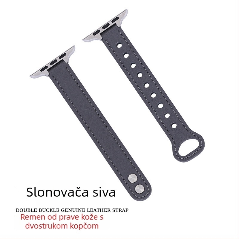 Dvobojni kaiš za Apple Watch s dvostrukom kopčom, za žene, uski struk dizajn, kompatibilan s iWatch 10