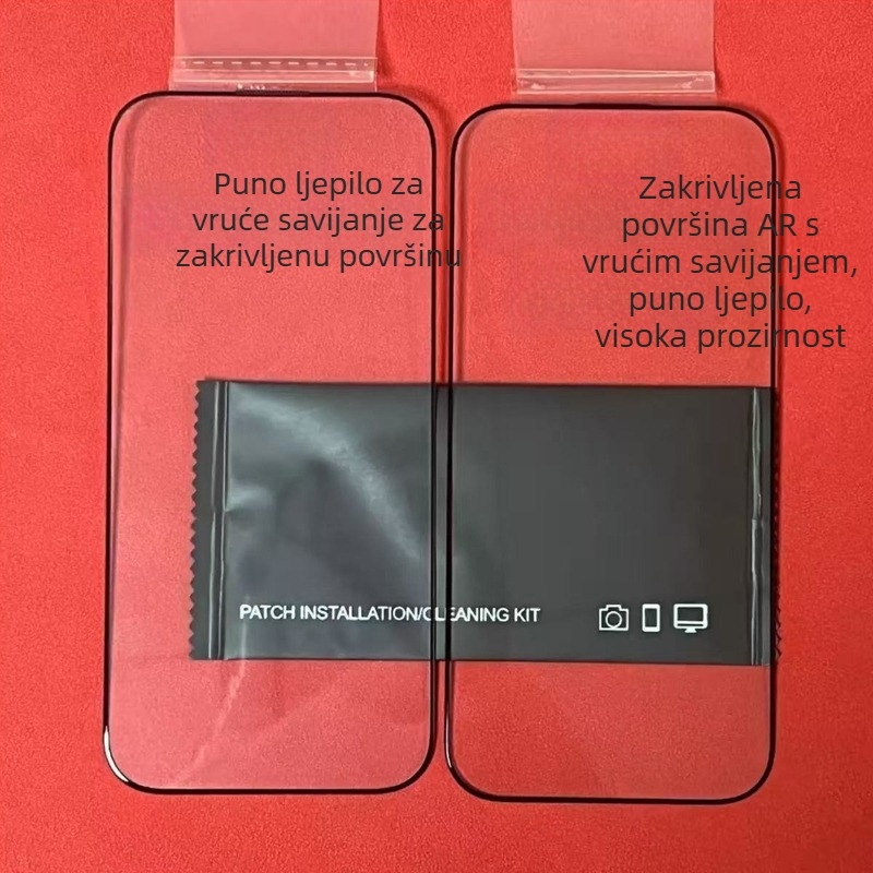 iPhone 17 Pro 3D zakrivljeno AR zaštitno staklo od kaljenog stakla s punim ljepilom, visoka prozirnost, za iPhone 17/16