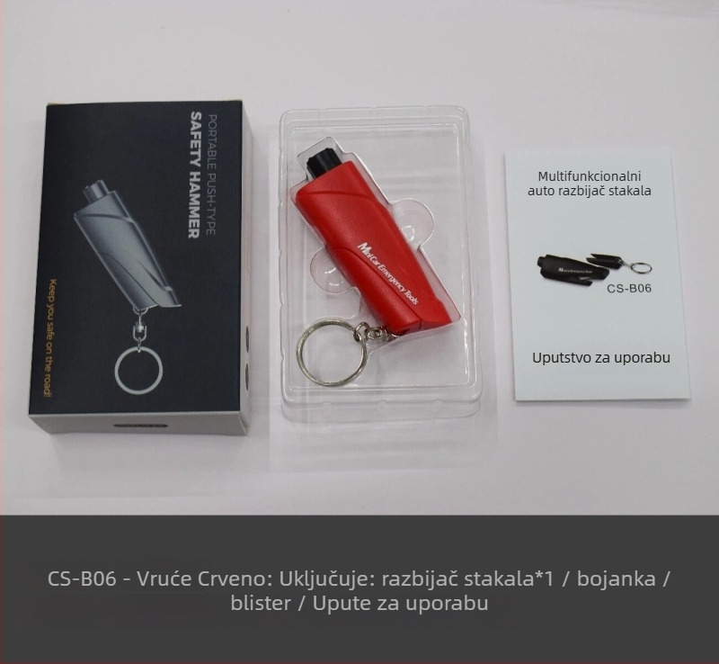 Smarlan Automobilski razbijač prozora – Mini sigurnosni čekić s ugrađenim rezačem, Plastični, 50 g, Prilagodljiv