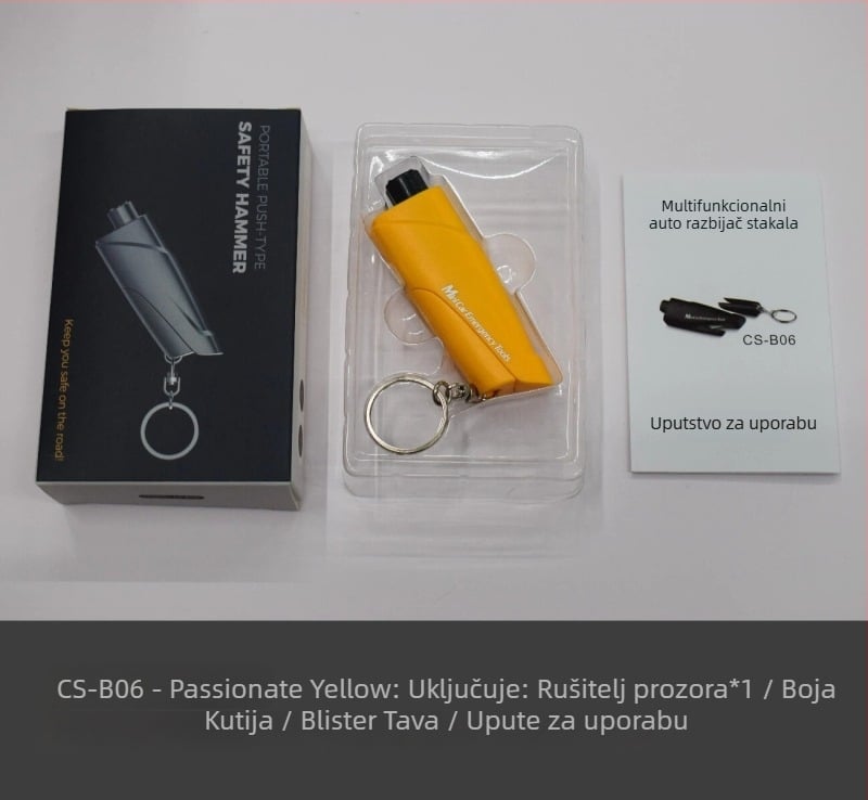 Smarlan Automobilski razbijač prozora – Mini sigurnosni čekić s ugrađenim rezačem, Plastični, 50 g, Prilagodljiv