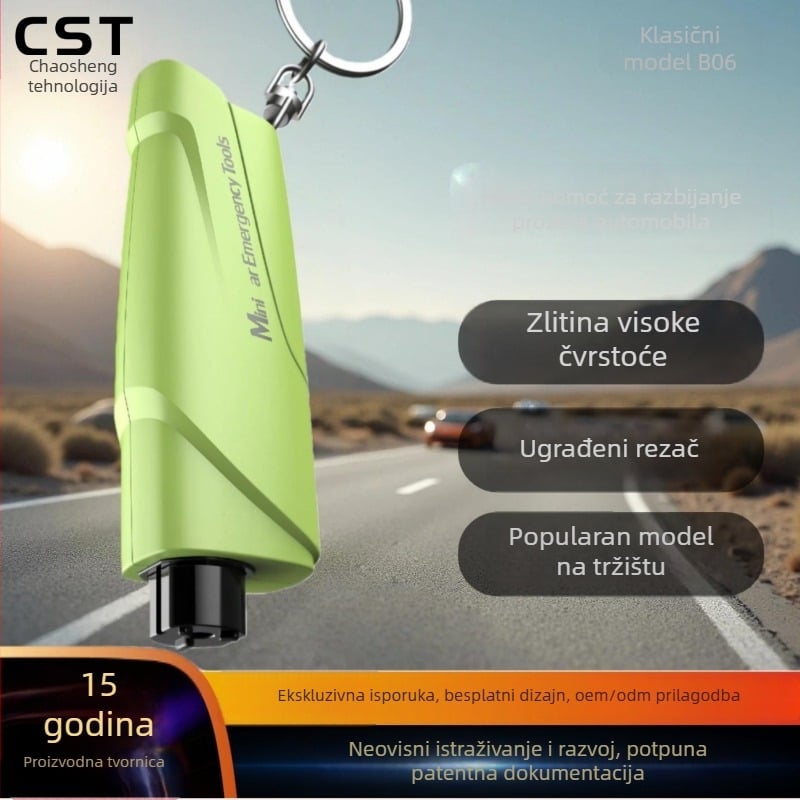 Smarlan Automobilski razbijač prozora – Mini sigurnosni čekić s ugrađenim rezačem, Plastični, 50 g, Prilagodljiv