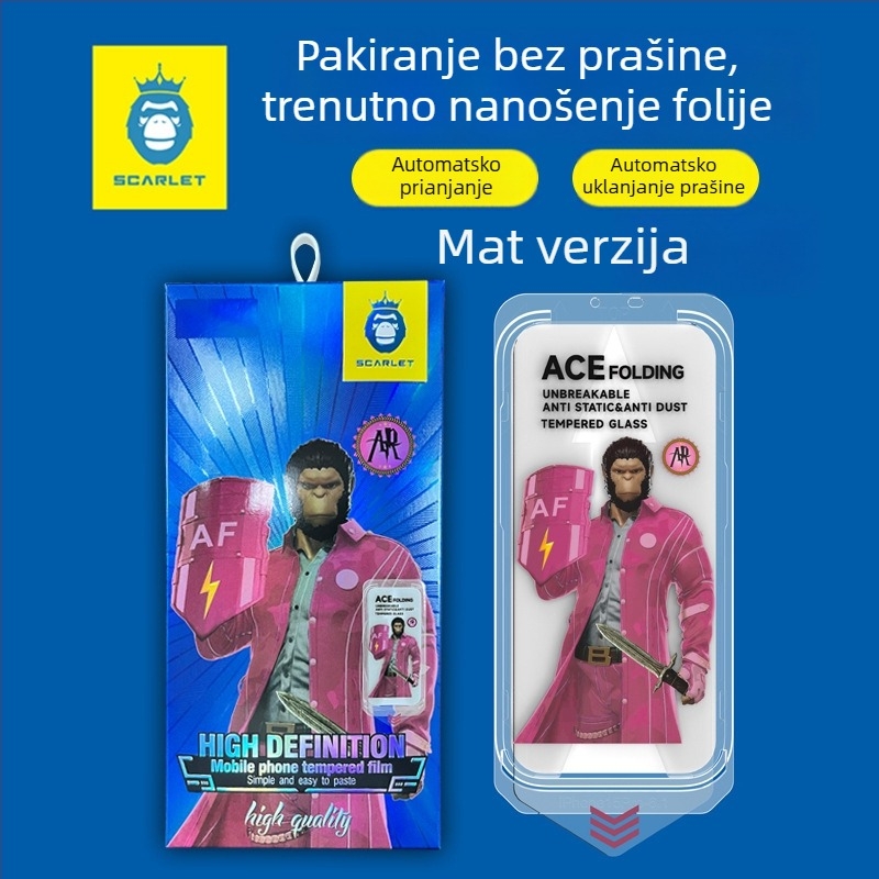 Gorilla zaštitno staklo za zaslon od kaljenog stakla za iPhone 16 Pro, protiv otisaka prstiju, zaštita privatnosti, mat završna obrada za iPhone 15 i 13 Pro
