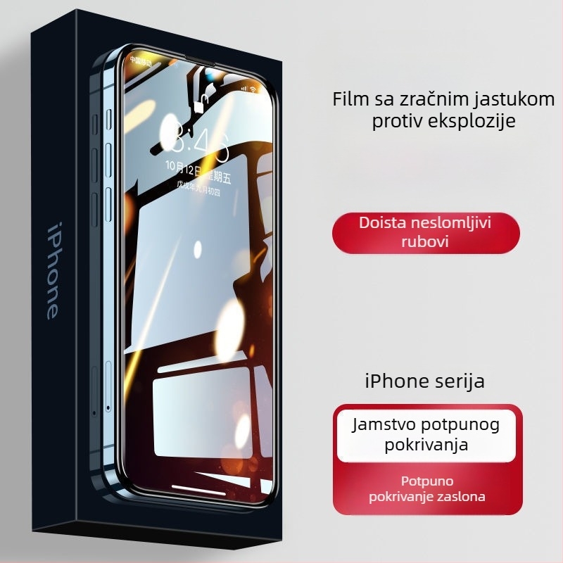 Zaštitno staklo od kaljenog stakla s anti-peep, potpuno pokriće za iPhone X/XR/XS Max i 12/11 Pro – HD