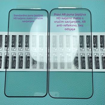 Kaljeno staklo zaštita zaslona za iPhone 17 Pro Max, s punim ljepilom, AR anti-refleksija, prašini otporno, HD jasnoća, brza instalacija