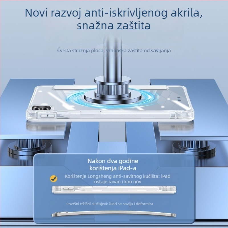 Zaštitna maska za iPad Air 7, iPad Pro 11 s pretincom za stylus i iPad mini 6 — imitacija kože; otporna na udarce, odvodi toplinu, otisci prstiju otporni; toplinsko tlačenje