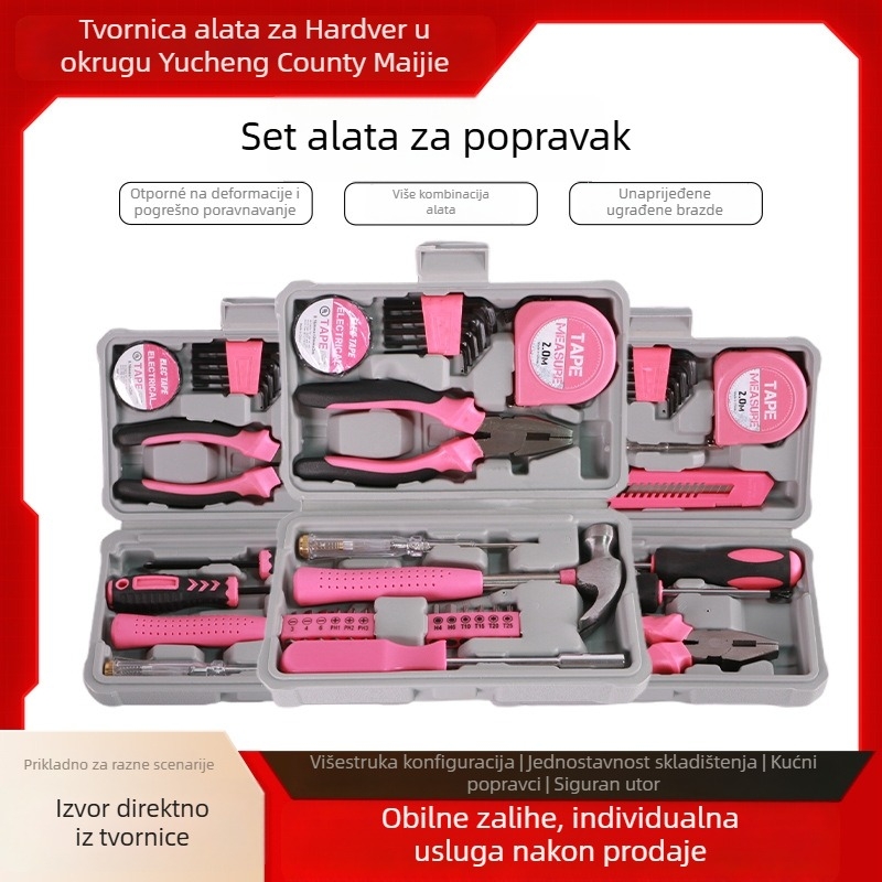 Magie kutija alata od ugljičnog čelika sa sklopivim alatima za kućne popravke – višekomponentni set