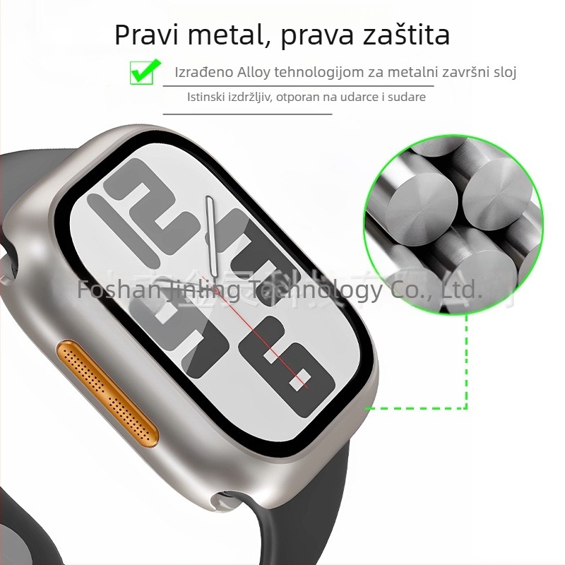 Metalno zaštitno kućište za Apple Watch S11, potpuno zaštićeno, vodootporno, od titanijanske legure, s integriranim zaštitom zaslona