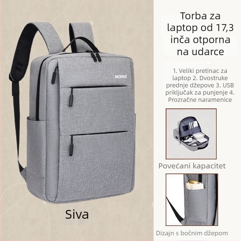 Laptop ranac - PU materijal, podstava od Oxford tkanine, proljeće 2025 izdanje, za muškarce